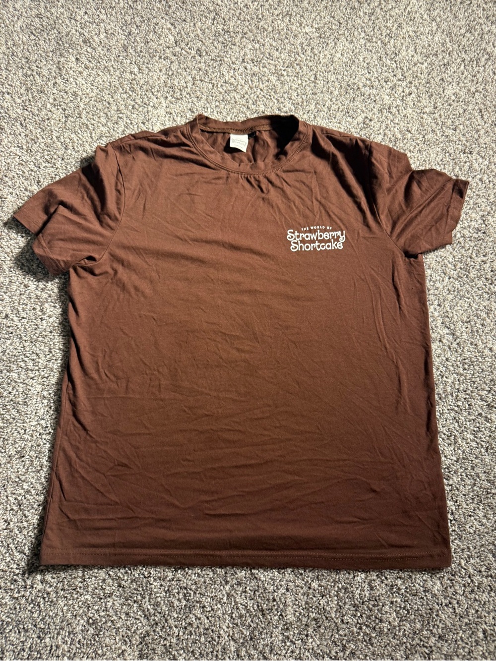 Strawberry Shortcake Chest Logo Brown Short Sleeve Tee - Picture 1 of 5